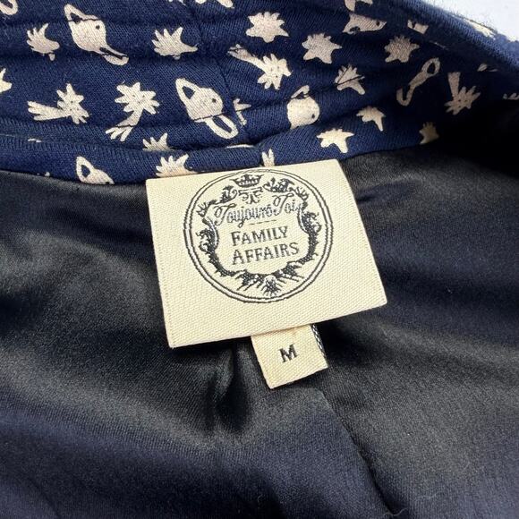 Family Affairs Celestial Star Planet Kimono Jacket M Navy Y2K Boho Indie Rare - Picture 4 of 9